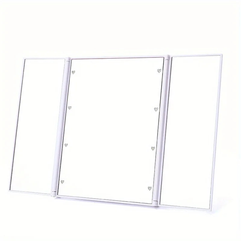 Portable LED Three Sided Makeup Mirror