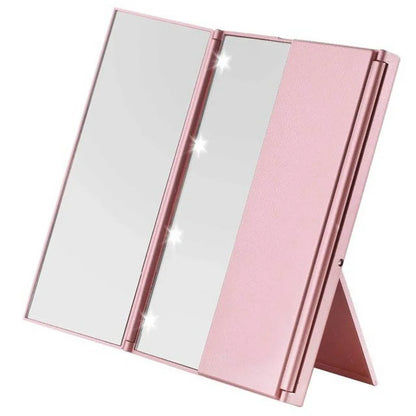 Portable LED Three Sided Makeup Mirror