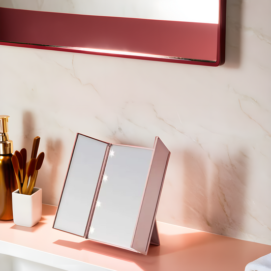 Portable LED Three Sided Makeup Mirror